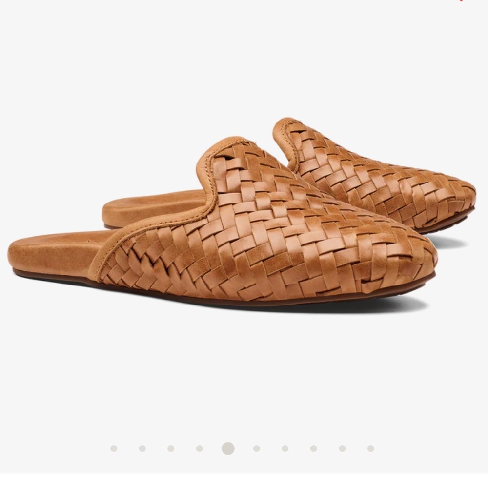 OluKai Tan Woven Mules Mi`i